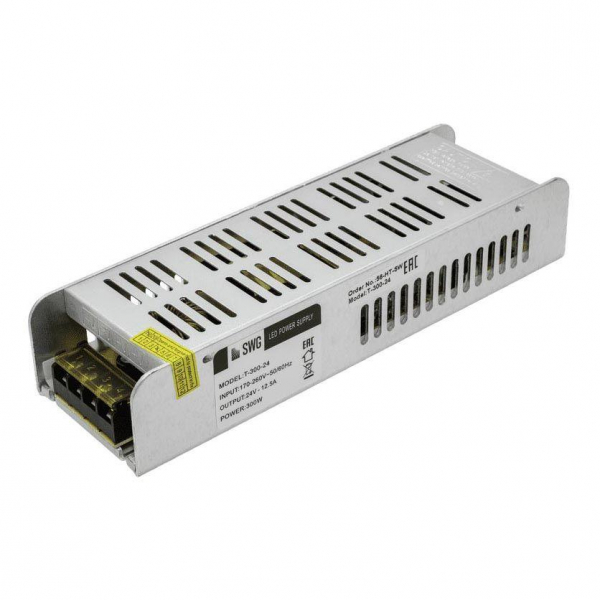 Блок питания SWG 24V 300W IP20 12,5A T-300-24 002901