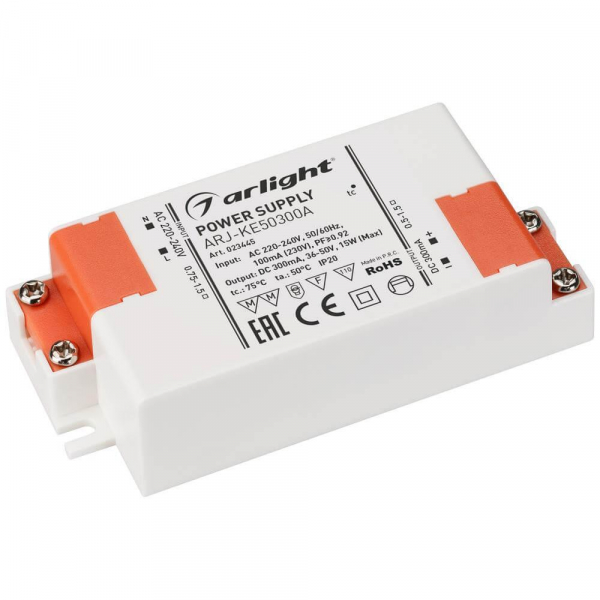 Драйвер Arlight ARJ-KE50300A 36-50V 15W IP20 0,3A 023445