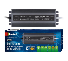 Блок питания Uniel 12V 60W IP67 5A UET-VAF-060A67 12V IP67 UL-00007575