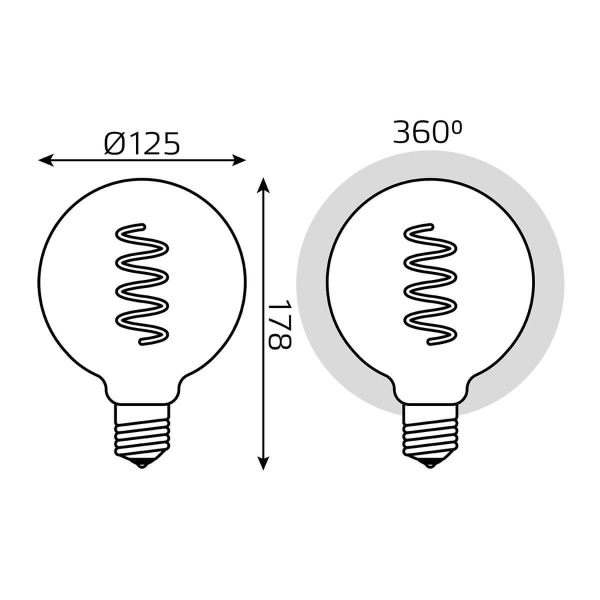 Лампа светодиодная диммируемая филаментная Gauss E27 5W 1800K зеленая 1012802105