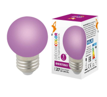 Лампа светодиодная Volpe E27 1W фиолетовая LED-G45-1W/PURPLE/E27/FR/С UL-00005652