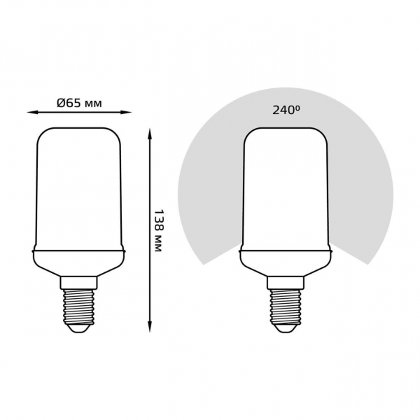 Лампа светодиодная Gauss E14 5W 1500K матовая 157401105