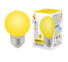 Лампа светодиодная Volpe E27 1W желтая LED-G45-1W/YELLOW/E27/FR/С UL-00005649