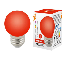 Лампа светодиодная Volpe E27 1W красная LED-G45-1W/RED/E27/FR/С UL-00005646