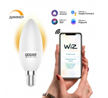 Лампа светодиодная диммируемая Gauss Smart Home E14 5W 2700K матовая 1100112