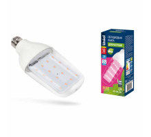 Лампа светодиодная для растений Uniel E27 12W прозрачная LED-B82-12W/SPBR/E27/CL PLP33WH UL-00007647