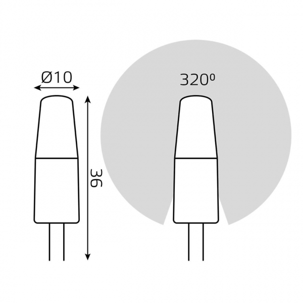 Лампа светодиодная Gauss G4 2W 3000K прозрачная 107707102