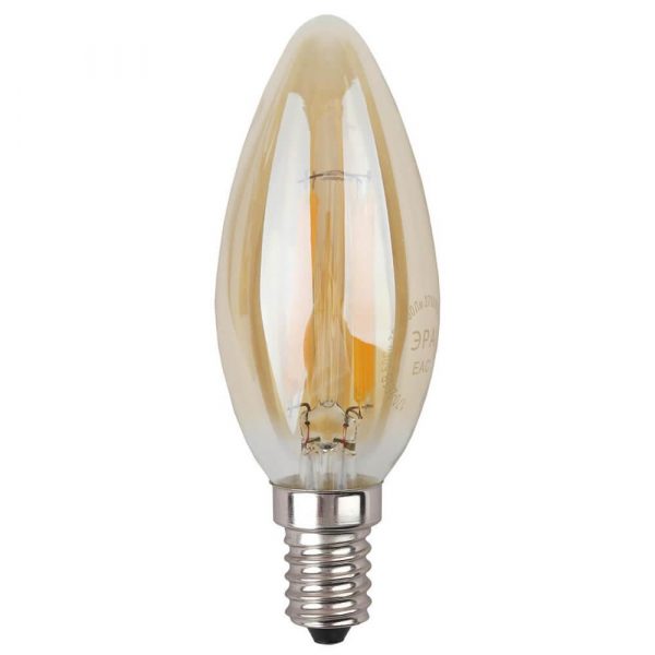 Лампа светодиодная филаментная ЭРА E14 5W 2700K золотая F-LED B35-5W-827-E14 gold Б0027939