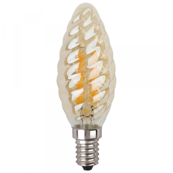 Лампа светодиодная филаментная ЭРА E14 5W 2700K золотая F-LED BTW-5W-827-E14 gold Б0027941