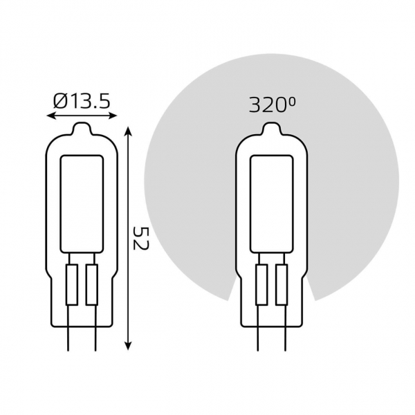 Лампа светодиодная Gauss G4 5.5W 3000K прозрачная 107807105