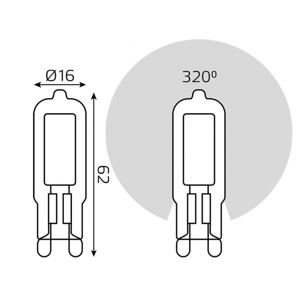 Лампа светодиодная Gauss G9 4.5W 4100K прозрачная 107809204