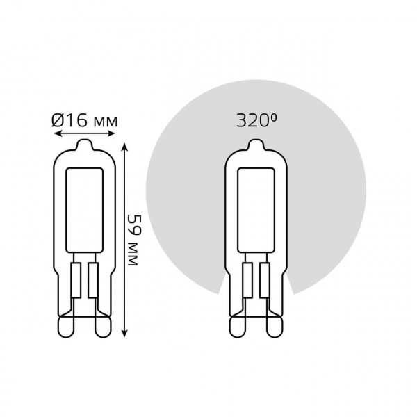 Лампа светодиодная Gauss G9 3.5W 3000K прозрачная 107809103