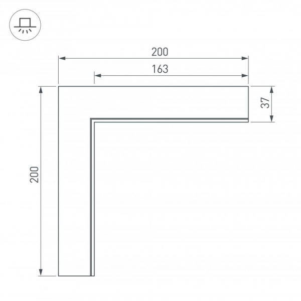 Коннектор L-образный внутренний Arlight SL-Linia32-Fantom 030095