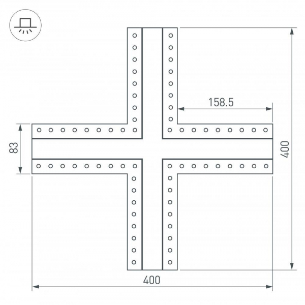 Коннектор X-образный Arlight SL-Linia32-Fantom 030099