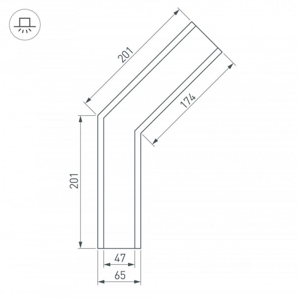 Коннектор угловой Arlight SL-Linia65-F-135 030123