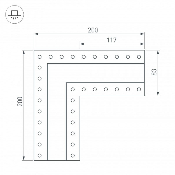 Коннектор L-образный Arlight SL-Linia32-Fantom 030097