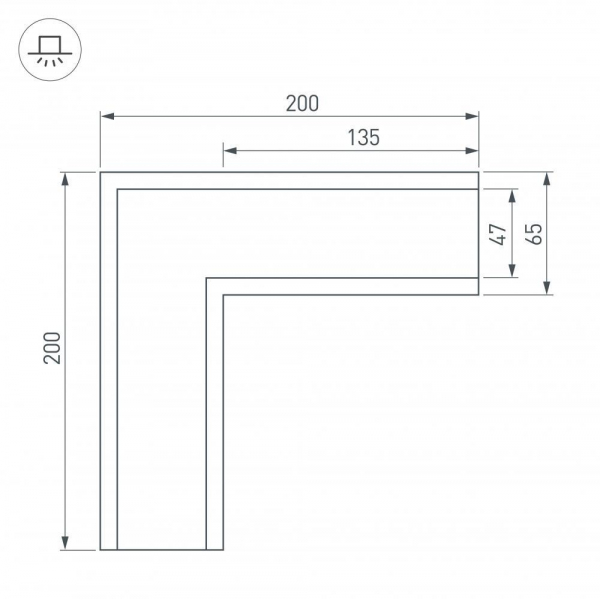 Коннектор L-образный Arlight SL-Linia65-F 030126