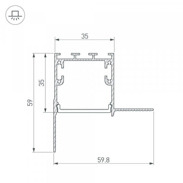 Коннектор L-образный внутренний Arlight SL-Linia32-Fantom-Edge 030100