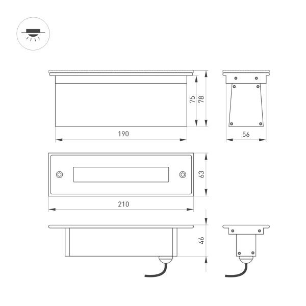 Ландшафтный светодиодный светильник Arlight LTD-Line-Tilt-S210-8W Day4000 034827