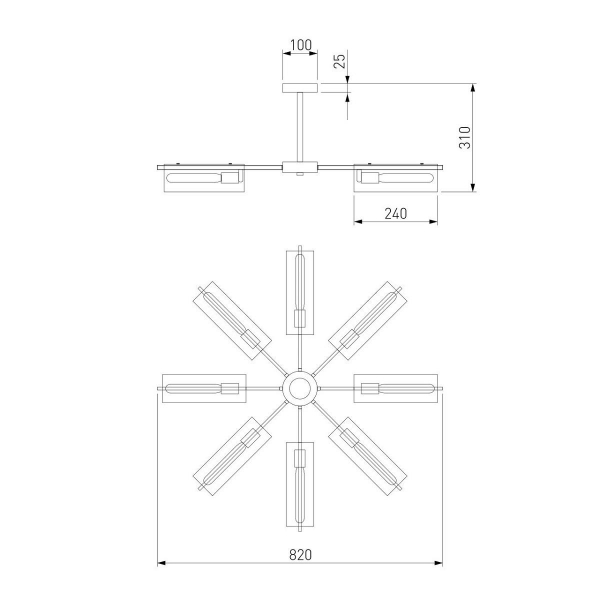 Потолочная люстра Eurosvet Trompeta 70144/8 хром