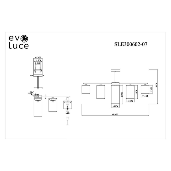 Потолочная люстра Evoluce Essenza SLE300602-07