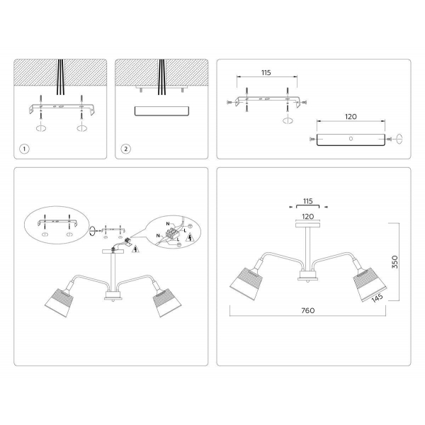 Потолочная люстра Ambrella light Traditional Modern Losk TR4737