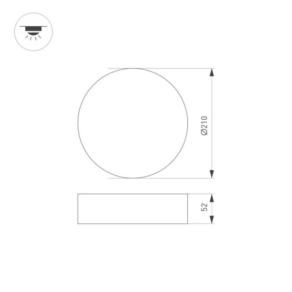 Потолочный светодиодный светильник Arlight SP-Rondo-210B-20W Day White 022239(2)