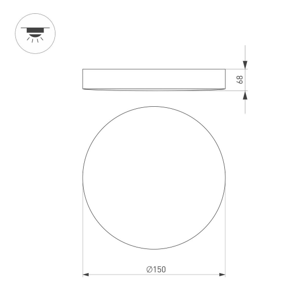 Накладной светодиодный светильник Arlight SP-FLOWER-R280-15W Day4000-MIX (WH, 110 deg, 230V, MOTION) 042573