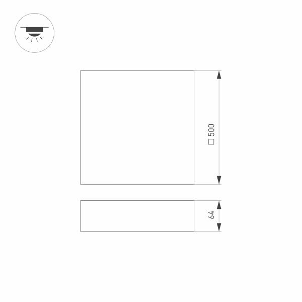 Потолочный светодиодный светильник Arlight SP-Quadro-S500x500-50W Day4000 034801