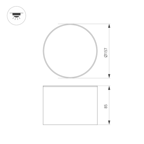 Накладной светодиодный светильник Arlight SP-CYLINDO-R160-18W Day4000 (WH, 110 deg, 230V) 041247