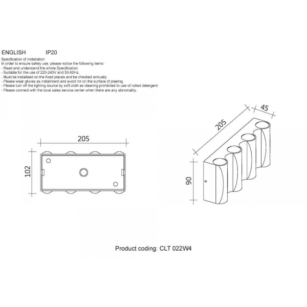 Настенный светодиодный светильник Crystal Lux CLT CLT 022W4 WH-GO 4000K