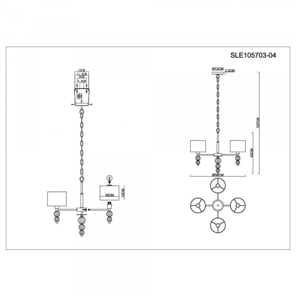 Подвесная люстра Evoluce Ramer SLE105703-04