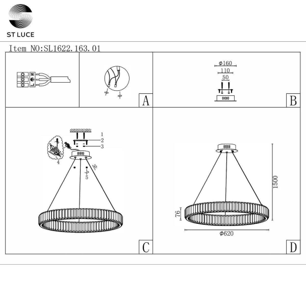 Подвесная люстра ST Luce SL1622.163.01