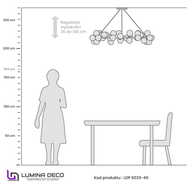 Подвесная люстра Lumina Deco Marsiada LDP 6033-40 CHR