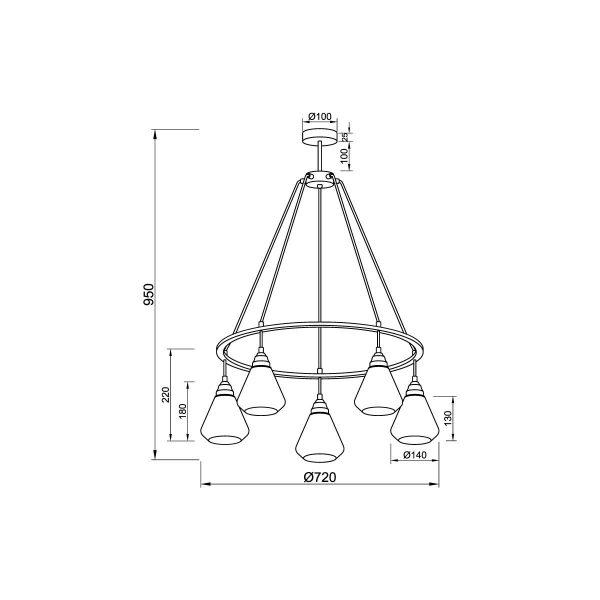 Подвесная люстра Vele Luce Norina VL5842P05