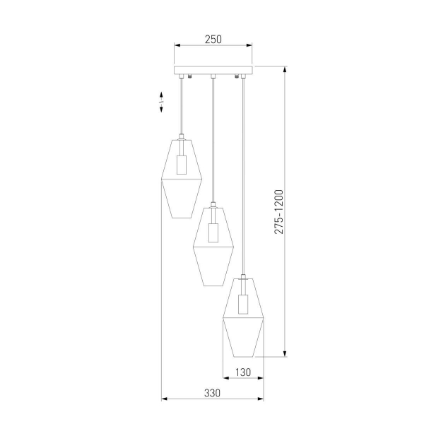 Подвесная люстра Eurosvet Prism 50236/3 янтарный