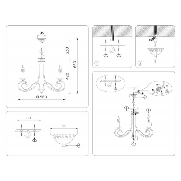 Подвесная люстра Ambrella light Traditional Modern TR9606