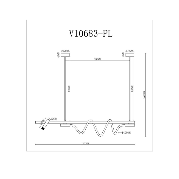 Подвесной светодиодный светильник Moderli True V10683-PL