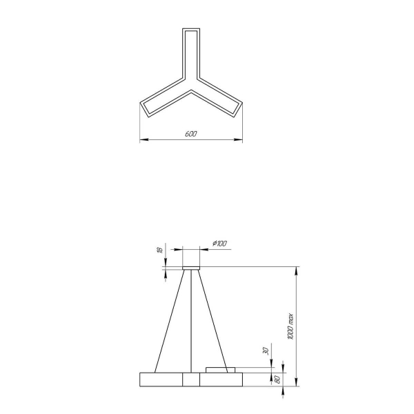 Подвесной светодиодный cветильник Geometria ЭРА Igrek SPO-141-B-40K-028 28Вт 4000К черный Б0050567