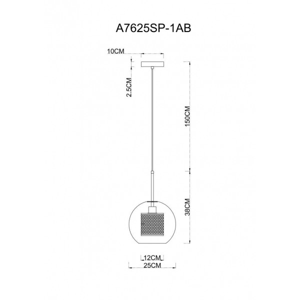 Подвесной светильник Arte Lamp Manchester A7625SP-1AB