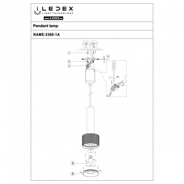 Подвесной светильник iLedex Delta 2362-1 BK+SL