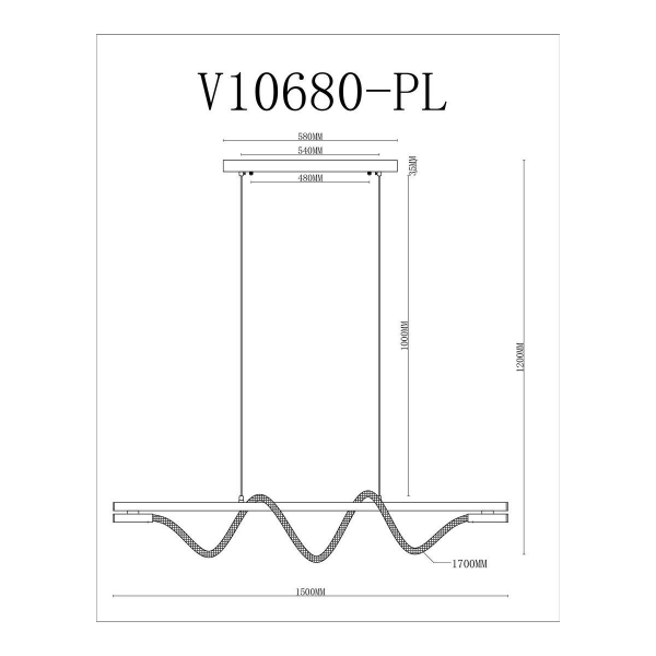 Подвесной светодиодный светильник Moderli True V10680-PL