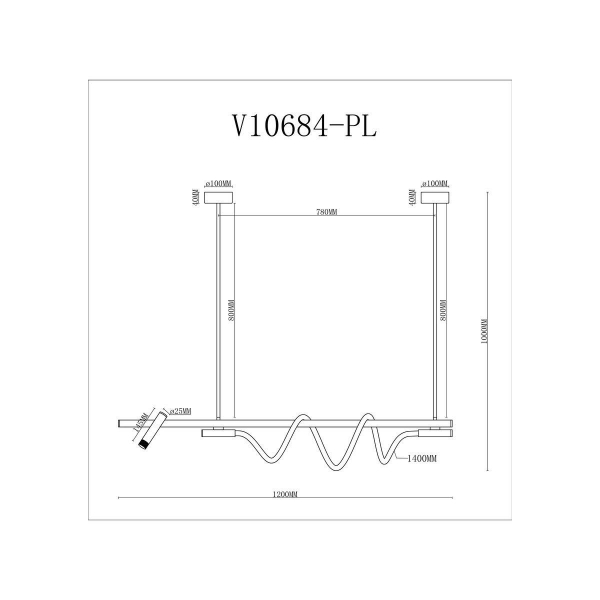 Подвесной светодиодный светильник Moderli True V10684-PL