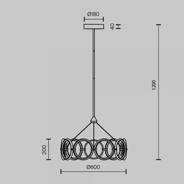 Подвесной светодиодный светильник Maytoni Link MOD357PL-L40BS3K