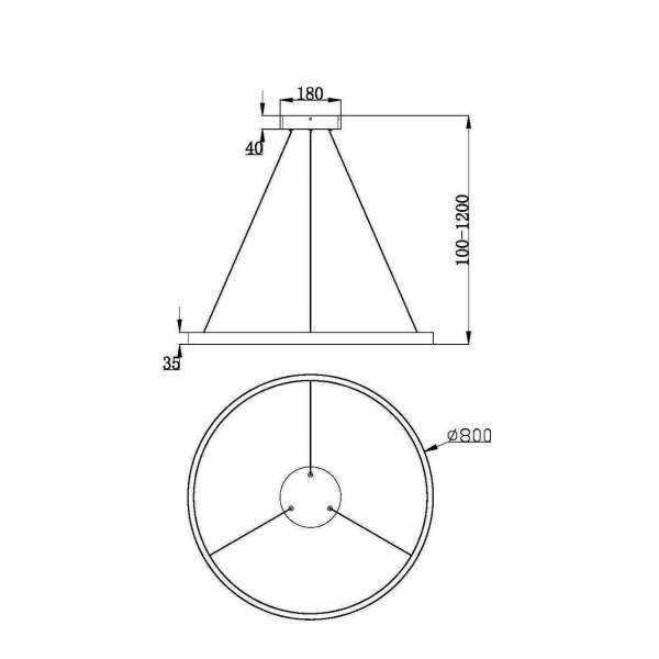 Подвесной светодиодный светильник Maytoni Rim MOD058PL-L42BK