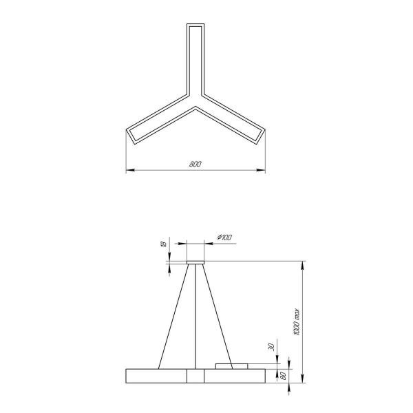 Подвесной светодиодный cветильник Geometria ЭРА Igrek SPO-142-B-40K-044 44Вт 4000К черный Б0050569