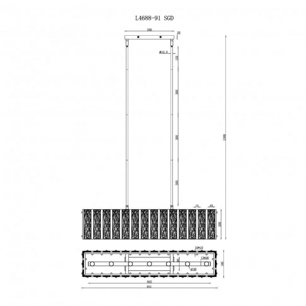 Подвесной светильник iLamp Panorama L4688-91 SGD