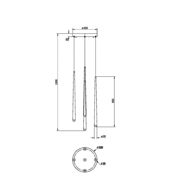 Подвесной светодиодный светильник Maytoni Cascade MOD132PL-L30BSK