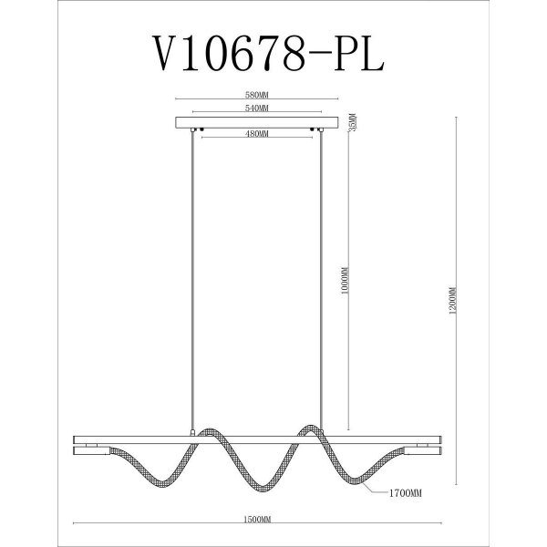 Подвесной светодиодный светильник Moderli True V10678-PL