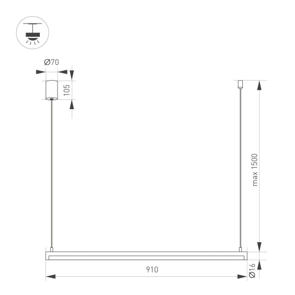 Подвесной светодиодный светильник Arlight SP-Umbra-Hang-H-L900-15W Day4000 036946